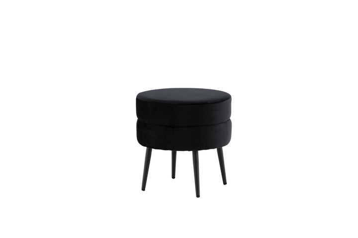Venture Home Pot Pouf - Black / Black Velvet