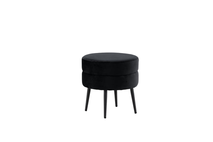 Venture Home Pot Pouf - Black / Black Velvet