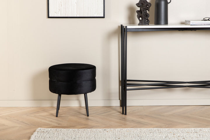 Venture Home Pot Pouf - Black / Black Velvet