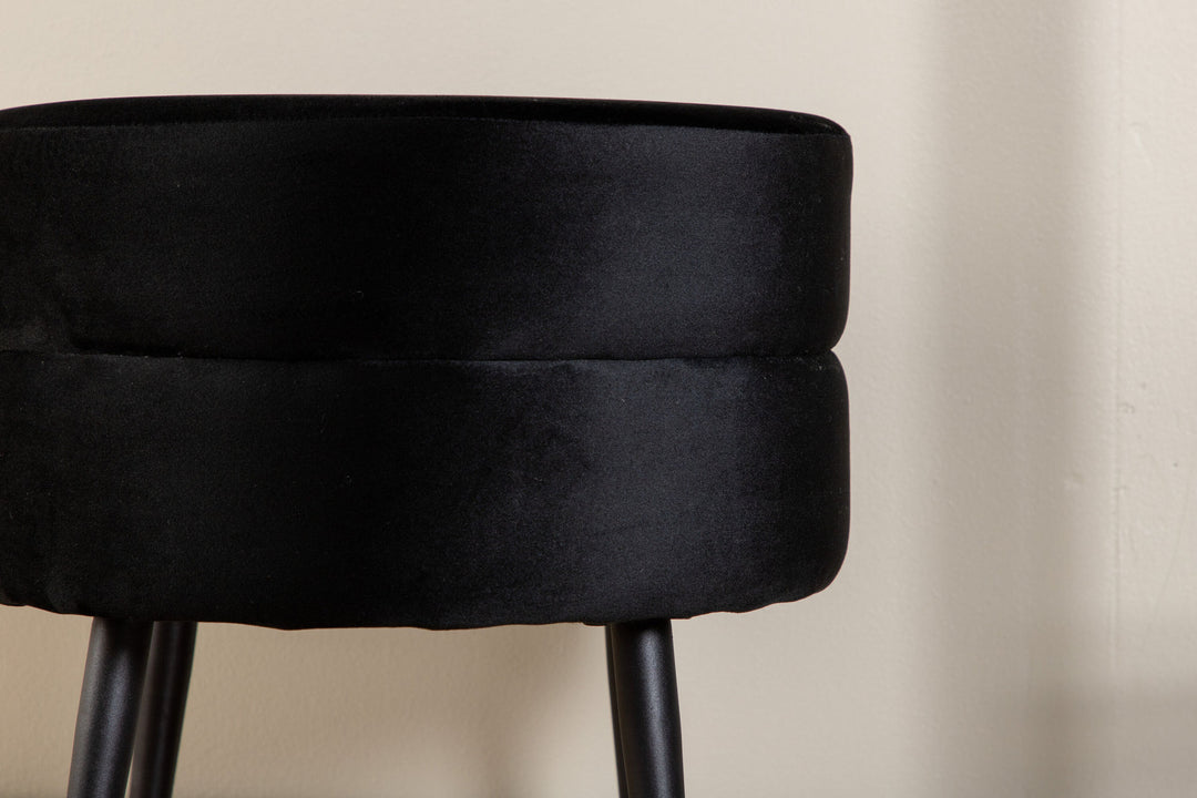 Venture Home Pot Pouf - Black / Black Velvet