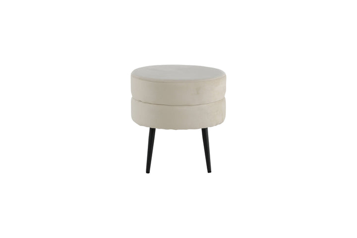 Venture Home Pot Pouf - Black / Beige Velvet