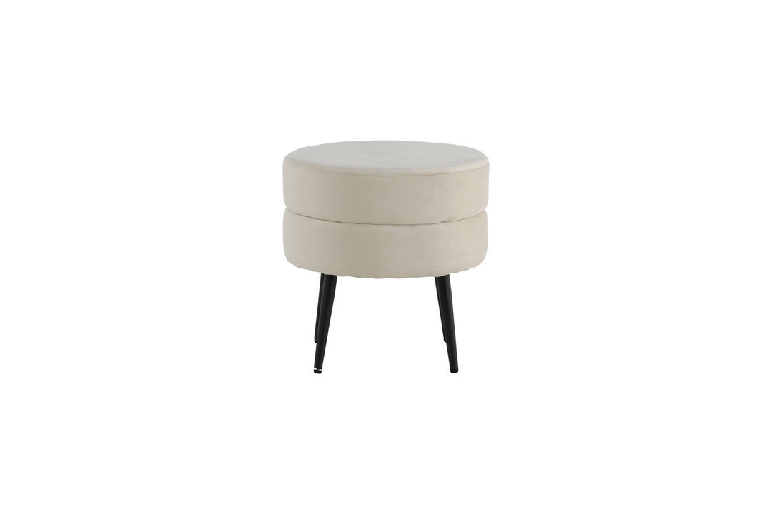 Venture Home Pot Pouf - Black / Beige Velvet