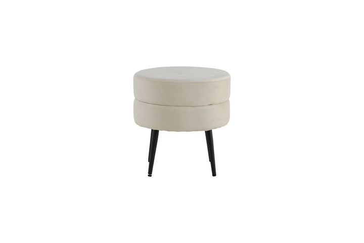 Venture Home Pot Pouf - Black / Beige Velvet
