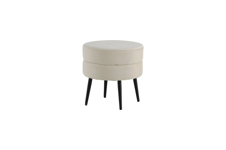 Venture Home Pot Pouf - Black / Beige Velvet