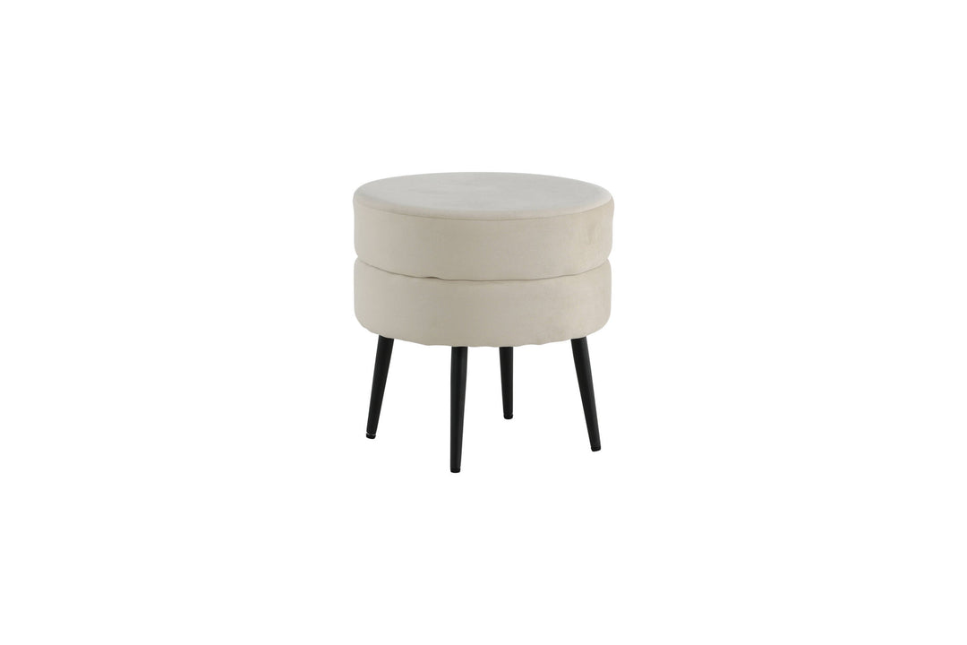 Venture Home Pot Pouf - Black / Beige Velvet