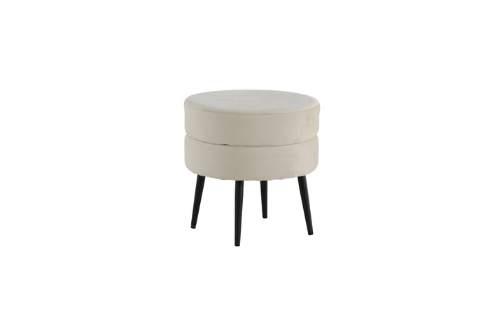 Venture Home Pot Pouf - Black / Beige Velvet
