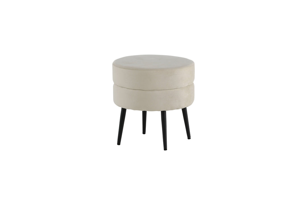 Venture Home Pot Pouf - Black / Beige Velvet