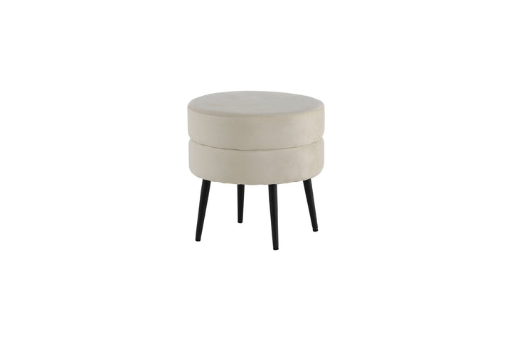 Venture Home Pot Pouf - Black / Beige Velvet