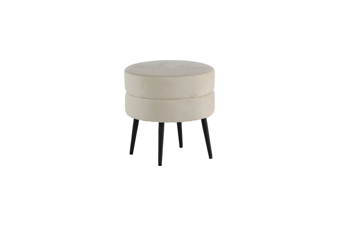 Venture Home Pot Pouf - Black / Beige Velvet