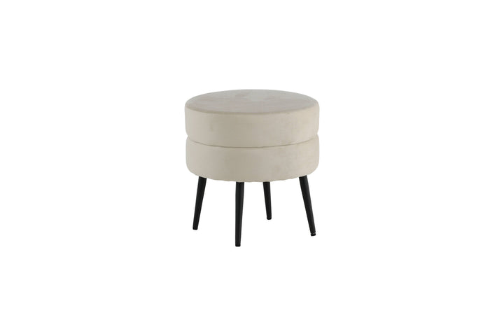Venture Home Pot Pouf - Black / Beige Velvet