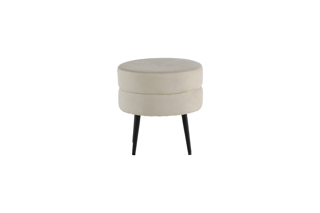 Venture Home Pot Pouf - Black / Beige Velvet