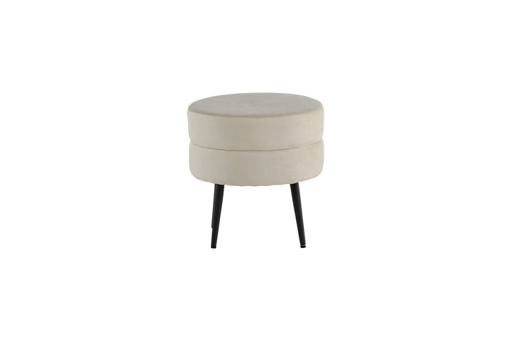 Venture Home Pot Pouf - Black / Beige Velvet