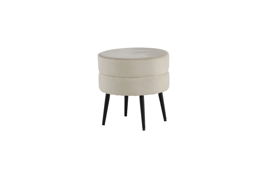 Venture Home Pot Pouf - Black / Beige Velvet