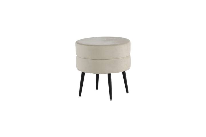 Venture Home Pot Pouf - Black / Beige Velvet
