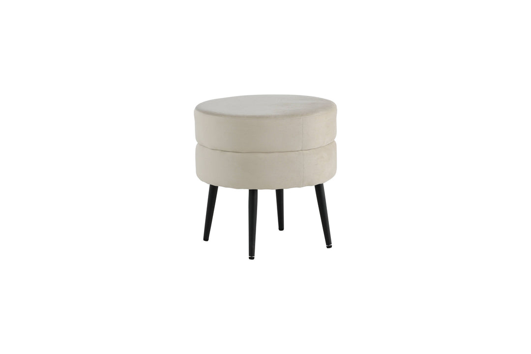 Venture Home Pot Pouf - Black / Beige Velvet