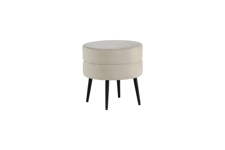 Venture Home Pot Pouf - Black / Beige Velvet
