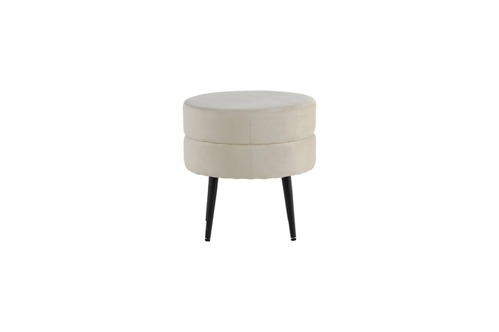 Venture Home Pot Pouf - Black / Beige Velvet