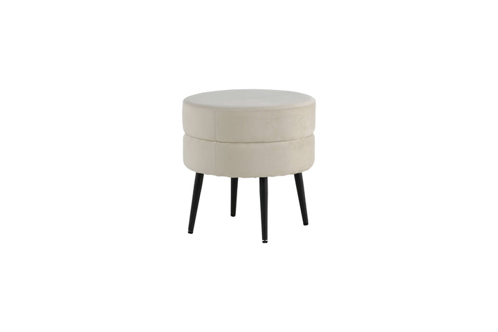 Venture Home Pot Pouf - Black / Beige Velvet