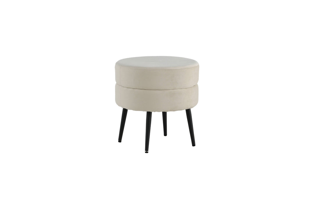 Venture Home Pot Pouf - Black / Beige Velvet