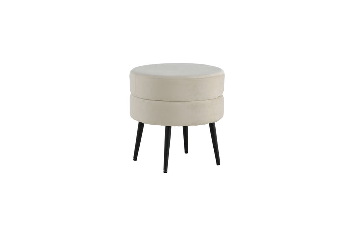 Venture Home Pot Pouf - Black / Beige Velvet