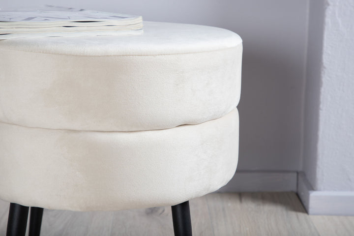 Venture Home Pot Pouf - Black / Beige Velvet