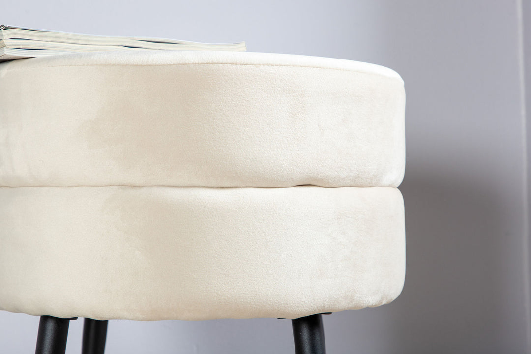 Venture Home Pot Pouf - Black / Beige Velvet