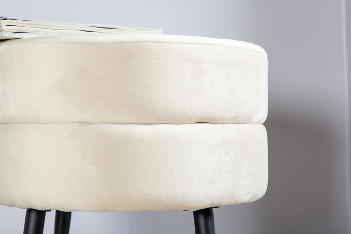 Venture Home Pot Pouf - Black / Beige Velvet