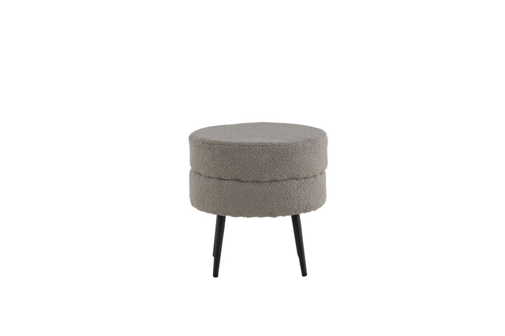 Venture Home Pot Pouf - Black / Greige Teddy