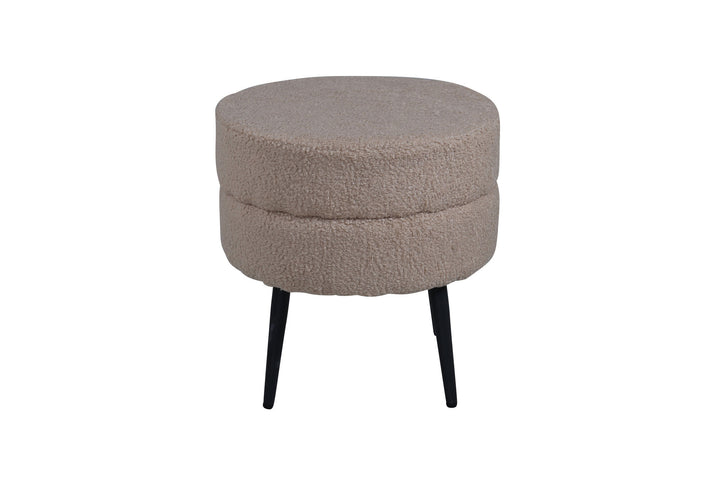 Venture Home Pot Pouf - Black / Beige Teddy