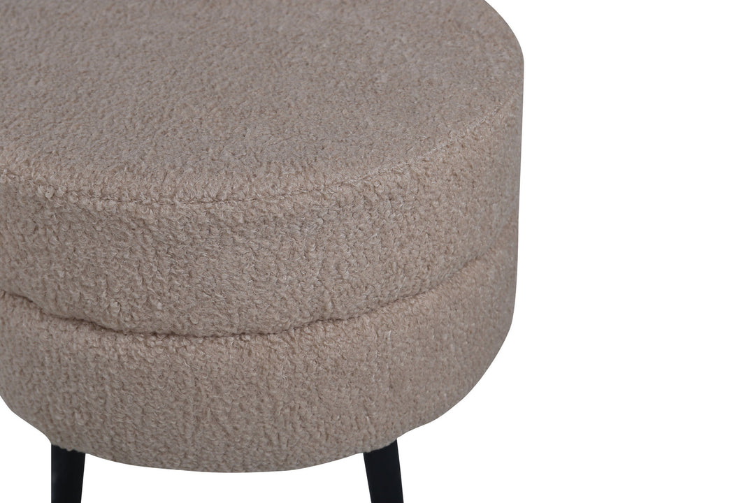 Venture Home Pot Pouf - Black / Beige Teddy