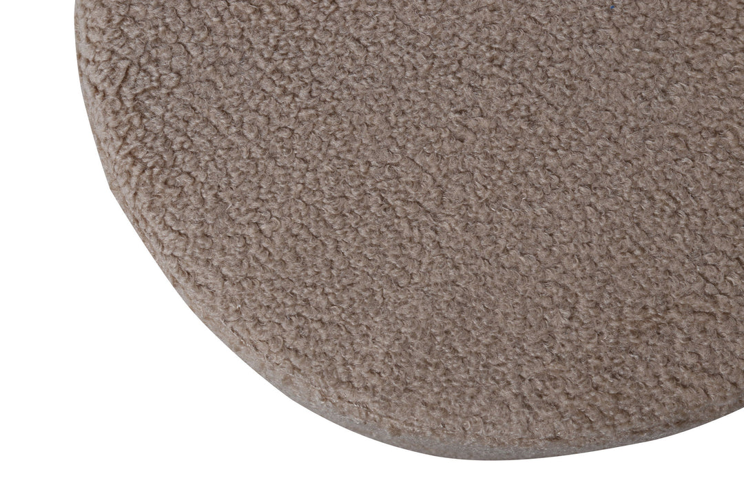 Venture Home Pot Pouf - Black / Beige Teddy