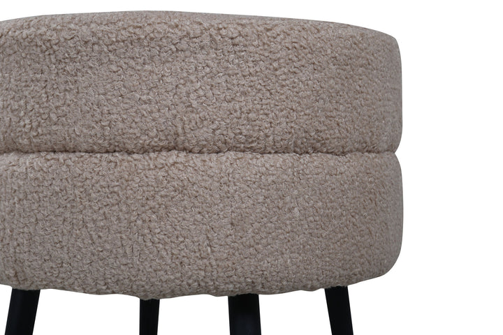 Venture Home Pot Pouf - Black / Beige Teddy