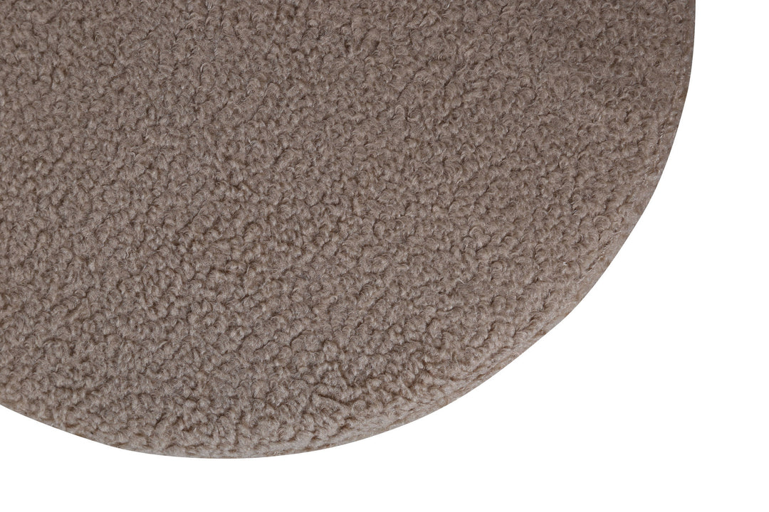 Venture Home Pot Pouf - Black / Beige Teddy