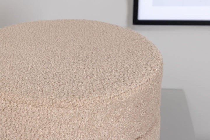 Venture Home Pot Pouf - Black / Beige Teddy