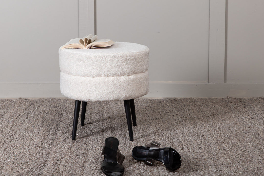 Venture Home Pot Pouf / Offwhite Teddy