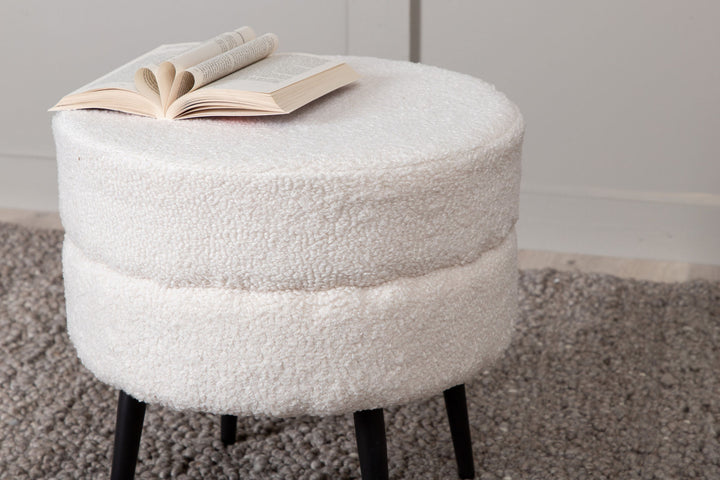 Venture Home Pot Pouf / Offwhite Teddy
