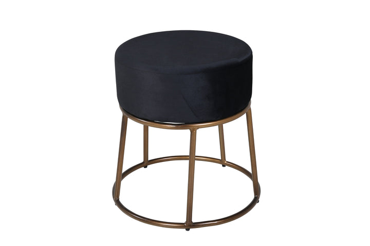 Venture Home Petra Pouf - Distressed Copper / Black Velvet