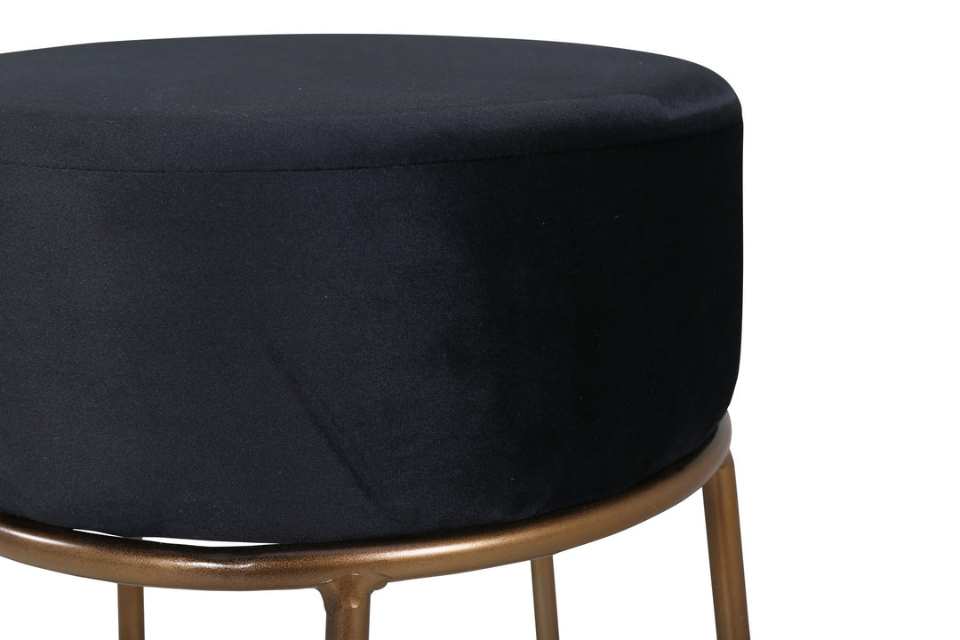 Venture Home Petra Pouf - Distressed Copper / Black Velvet