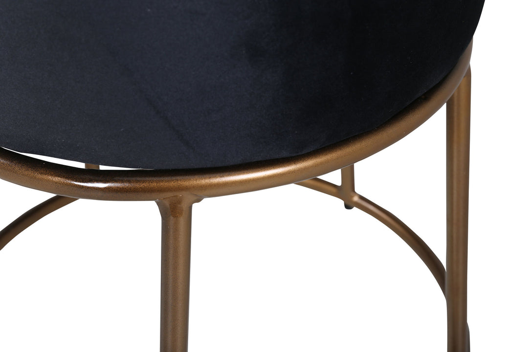 Venture Home Petra Pouf - Distressed Copper / Black Velvet