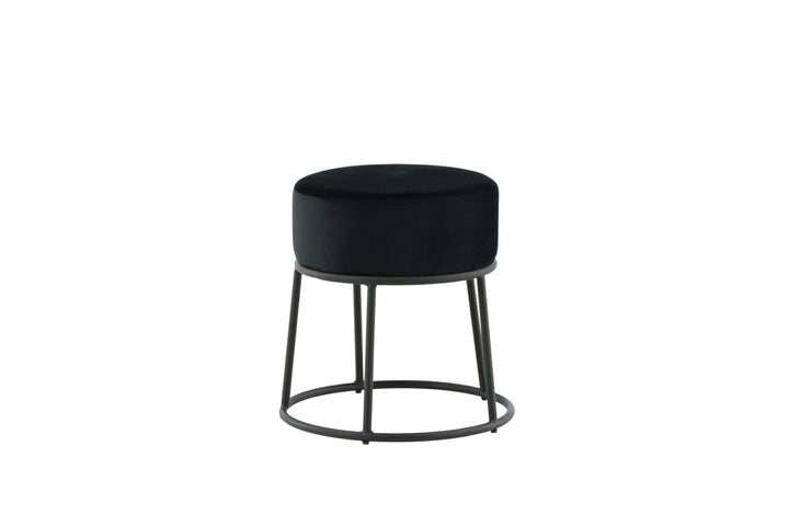 Venture Home Petra Pouf - Black / Black Velvet