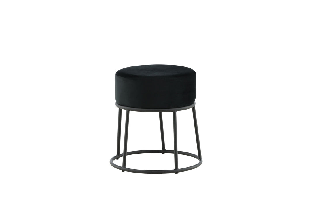 Venture Home Petra Pouf - Black / Black Velvet