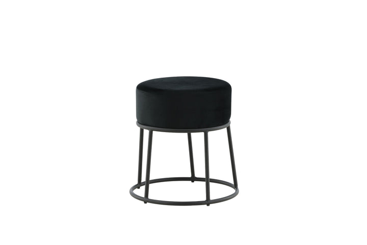 Venture Home Petra Pouf - Black / Black Velvet