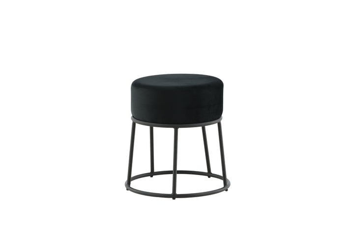 Venture Home Petra Pouf - Black / Black Velvet