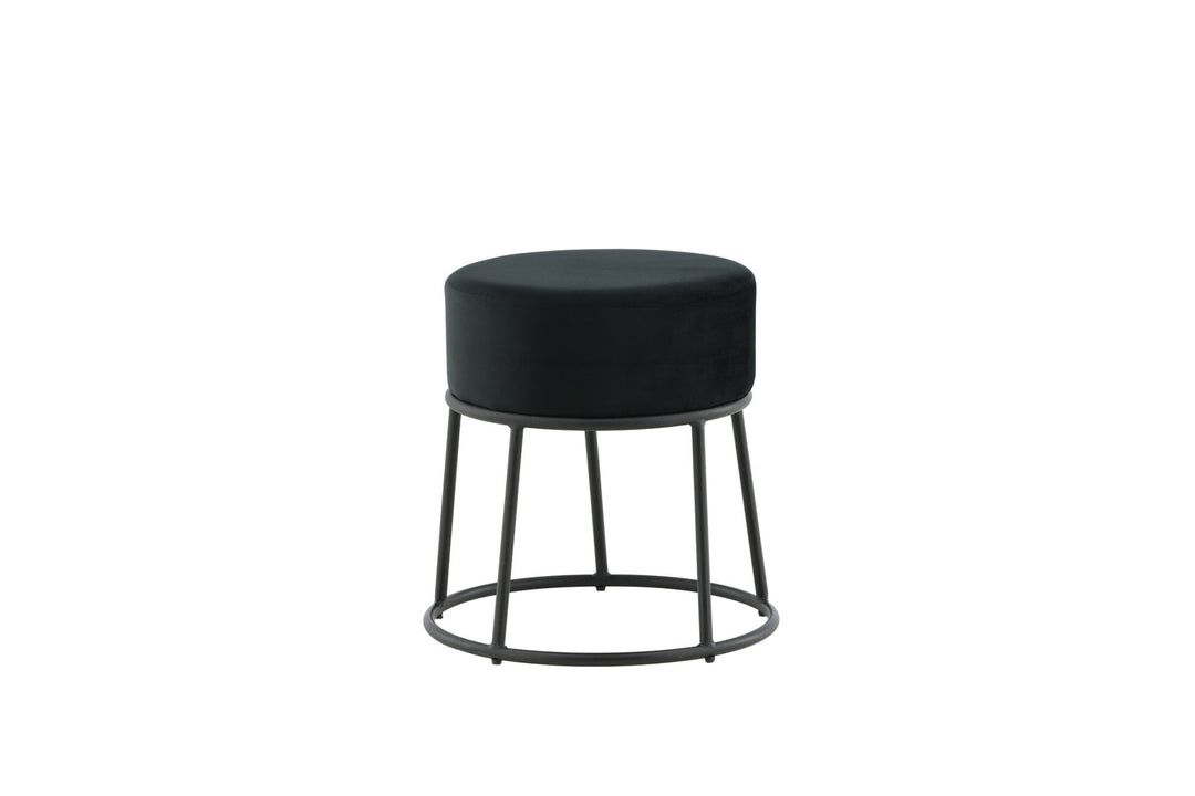 Venture Home Petra Pouf - Black / Black Velvet