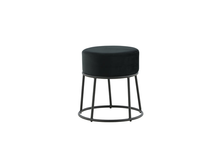 Venture Home Petra Pouf - Black / Black Velvet