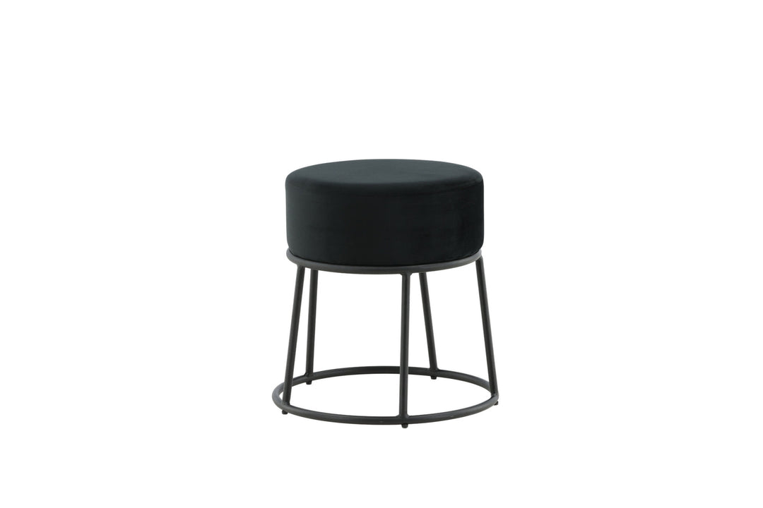 Venture Home Petra Pouf - Black / Black Velvet