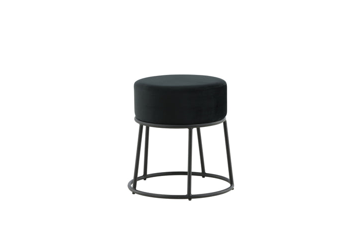 Venture Home Petra Pouf - Black / Black Velvet