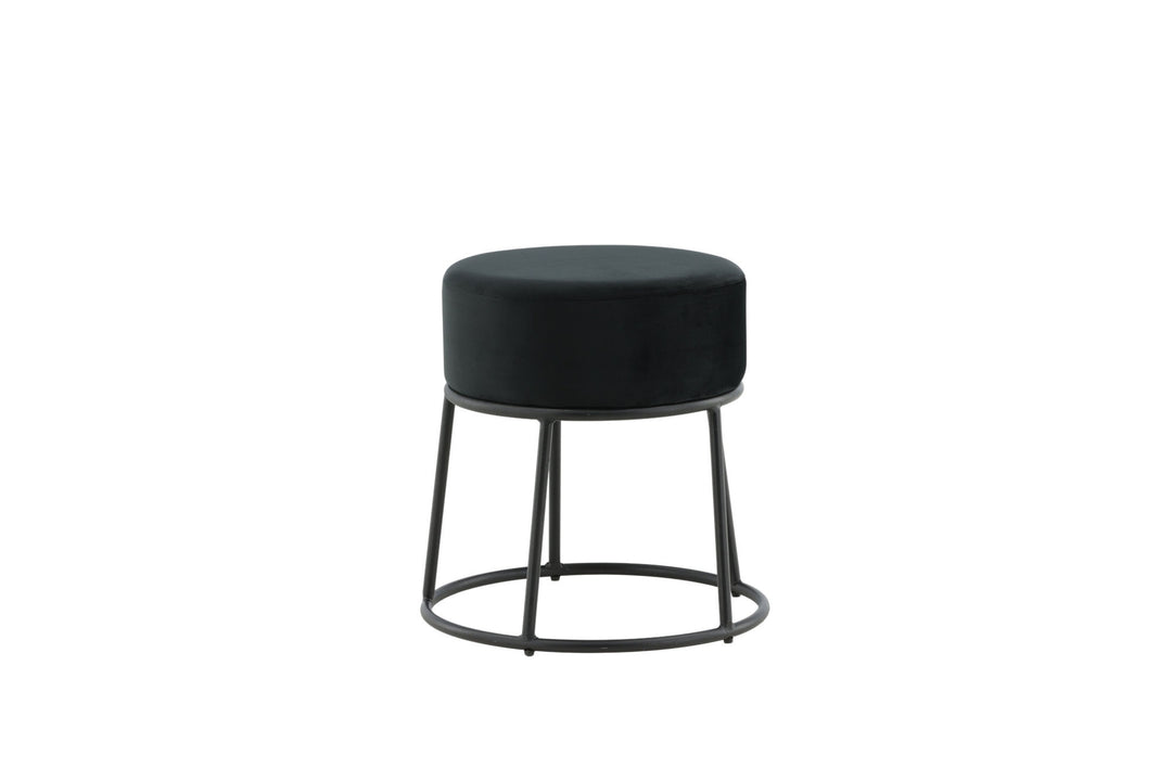 Venture Home Petra Pouf - Black / Black Velvet