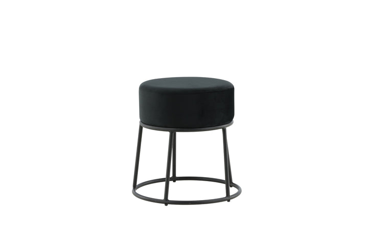 Venture Home Petra Pouf - Black / Black Velvet