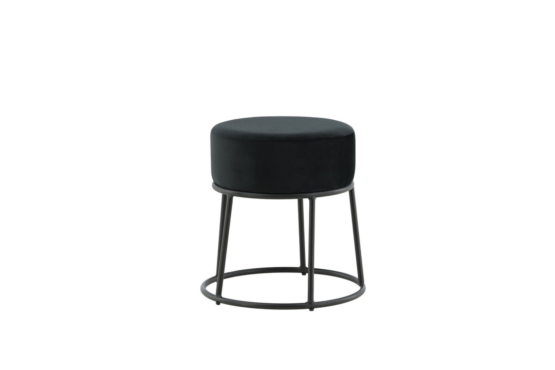 Venture Home Petra Pouf - Black / Black Velvet